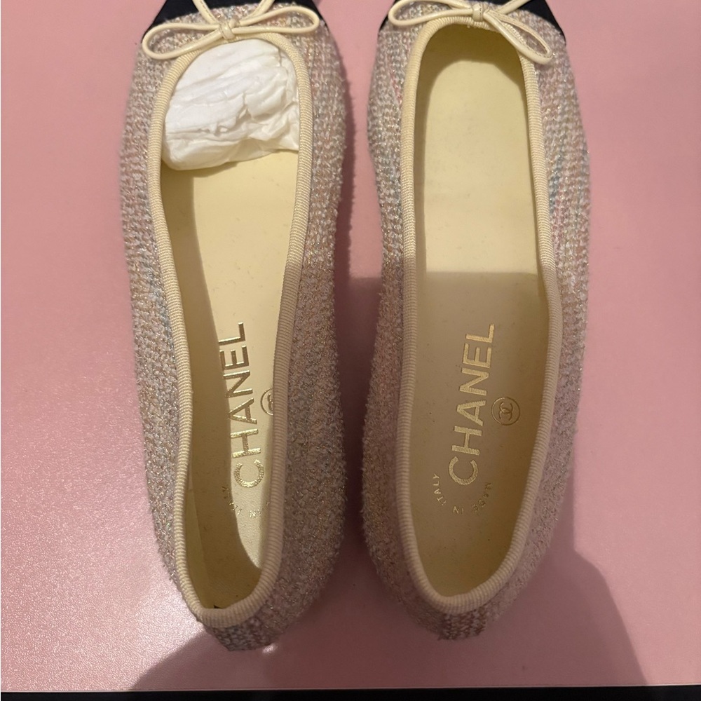 Chanel Cream Flats Elegant Minimalist Design